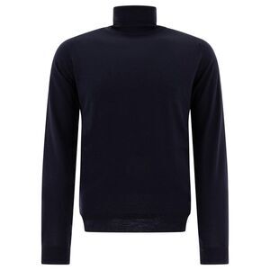 JOHN SMEDLEY Cherwell Fine Gauge Wool Turtleneck Sweater Men BLUE Sweaters &